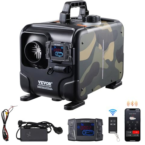 VEVOR 8KW Diesel Heater, DC 12V/24V, Bluetooth APP Control, CO Alarm