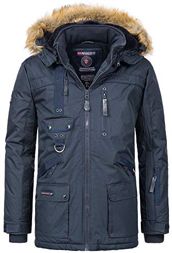 Geographical Norway Herren Winterparka Luxus Winterjacke mit Kapuze – Gefütterter Warmer Parka - Outdoor SKI Snowboard Kapuzenparka
