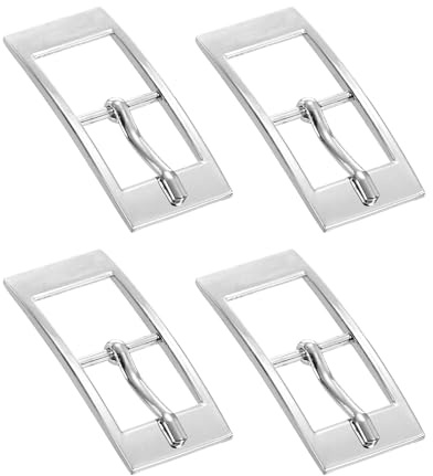 QUARKZMAN Metall Rollschnalle, Gürtelschnallen zum Wechseln mm Einzelzinken Gürtelschnalle Rechteckige Mittelstegschnallen Schnalle für Schuhe DIY Taschen Gürtel, Gold