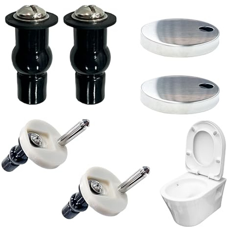 YELYTR 2 Pezzi Attacco Universale Per Sedile Del Water, Attacco Per Sedile Del Water Con Meccanismo Soft-Close, Cerniere E Viti Per Coperchio Del Water, Ricambi Per Sedile Del Water In Acciaio Inox