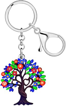 WEVENI Albero della Vita Floreale Portachiavi Acrilico Charms Fiore Albero Pianta Regali per le Donne Ragazze Zaino Borsa Borsa Accessori