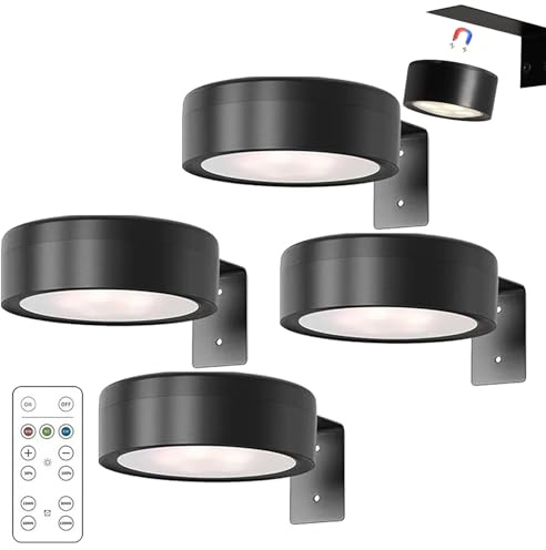 Chiclify - Luces de arte Chiclify, luz de imagen Topveden, paquete de 2/4/6/10/12 luces LED magnéticas para pintura de pared con 13 modos de iluminación, 3 temperaturas de color (negro, paquete de 4)