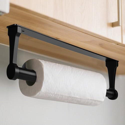 YYTECH Küchenrollenhalter ohne Bohren, 31,8CM Küchenpapierhalter, Aluminiumlegierung Toilettenpapierhalter, Papierrollenhalter Wandmontage für Küche Badezimmer Wohnzimmer