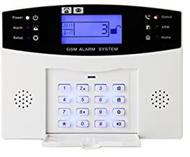 Kit Alarma Casa, GSM Sistema de alarma inalámbrico Alarma de ladrillo de inicio inteligente Pir Sensor de humo con botones de funcionamiento de 105db Treble Siren(A)