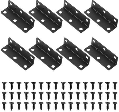 HonQiShiMY 8 Stk.80x25x25 mm Metallwinkel Eckwinkel, 90 Grad Lochwinkel Holzverbinder, Breite Eckstrebe Eckhalterung Winkel Schwerlast für Befestigen Reparieren Möbeln, Verstärkungsfuge