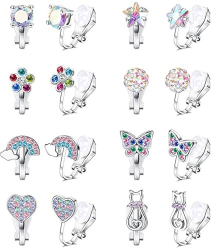 8 Boucles D'oreilles Clip Enfant Boucle Doreille Fille Hypoallergéniques