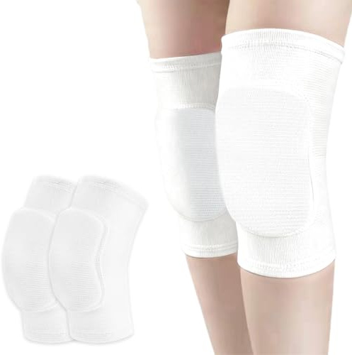 COYUN 1 Paar Knieschoner Tanzen, Volleyball Knieschoner Damen, Volleyball Knieschoner, Knieschützer Kinder, Knieschoner Schwamm, Knieschoner Sport, Elastische Kollision Vermeidung Knee Pads, Weiß
