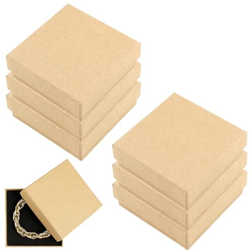 KUMSODE 6 Piezas Caja Para Joyas, Cajitas Regalo Pequeñas, Cajitas de Carton para Regalos, para Guardar Pendientes, Anillos y Collares etc, 8 x 8 x 2cm