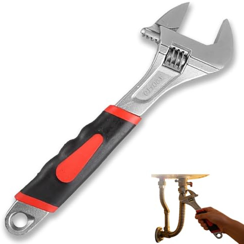 XIYING Adjustable Spanner 6 Inch, Adjustable Wrench Carbon Steel Chrome Plated Spanner with Non-Slip Grip General Purpose Hand Tool