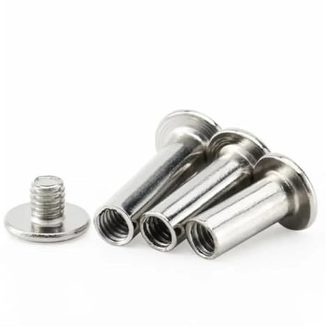20 piezas tornillos de unión acero inoxidable M4 M5, remaches, tornillo correa ranurada(10mm (L),OD4 X L 20PCS)