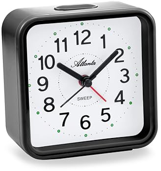 Atlanta Quarzwecker ohne Ticken Analog Zahlen - 2131/7 (Schwarz)