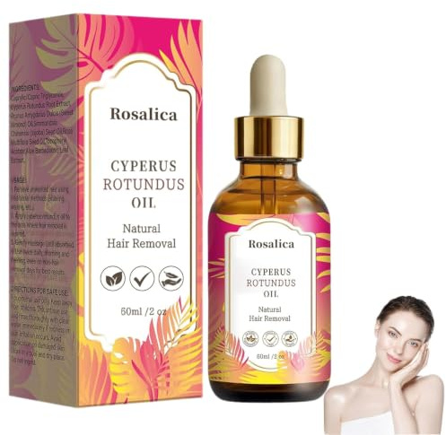 Rosalica Cyperus Rotundus Oil for Hair Removal, 2026 New Rosalica Cyperus Rotundus Skin Serum, Pore Minimizer, Moisturizing & Soothing, Natural Herbal Hair Removal Oil for All Skin Types (1 bottle)
