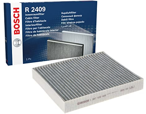 Bosch R2409 Activated Carbon Cabin Filter, Replacement Filter - Against Unpleasant Smells, Pollen and Dust for Cleaner Air Inside the Vehicle