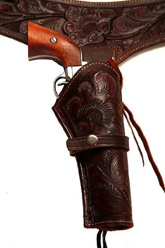44/45 Caliber Brown Leather Gun Holster Size 46