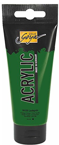 KREUL 84120 - Solo Goya Acrylic, 100 ml Tube in laubgrün, cremige vielseitig einsetzbare Acrylfarbe in Studienqualität, auf Wasserbasis, schnell und matt trocknend, gut deckend, wasserfest