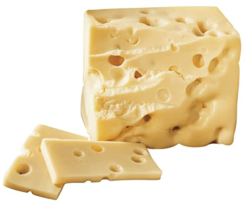The Wisconsin Cheeseman Baby Swiss Cheese Block – Mild Swiss, Buttery Cheese Snack for Charcuterie, Holiday or Food Gift - 1 lb. 2 oz.