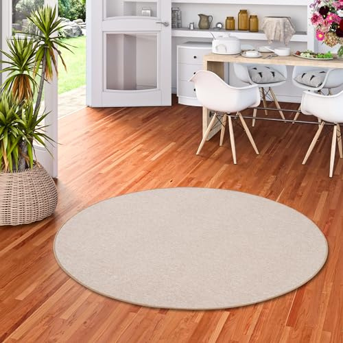 Snapstyle Feinschlingen Velour Teppich Strong Beige Rund in 7 Größen