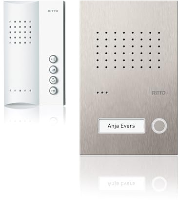 Ritto Freisprechanlage, Acero Pur, RGE1818325 | Audio Komplettset für 1-Familienhaus, Edelstahl/weiss