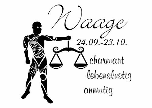 Wandtattooladen Wandtattoo - Sternzeichen - Waage Größe:50x44cm Farbe: schwarz