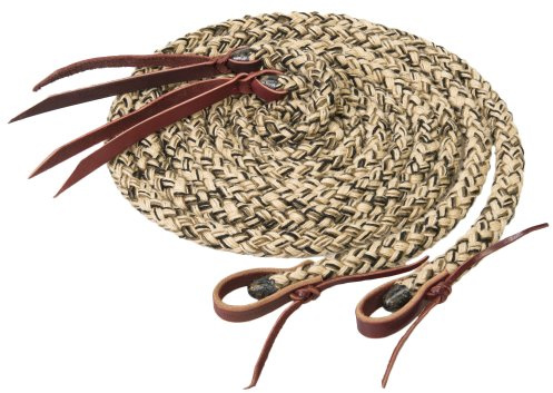 Weaver Leather Silvertip Zügel, hohl, geflochten, 1,6 cm x 2,4 m, Hellbraun/Schwarz/Braun