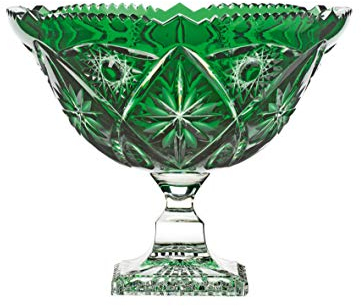ARNSTADT KRISTALL Saladier Nice Bol en cristal soufflé à la bouche Vert émeraude 25 cm Fabriqué à la main en Allemagne