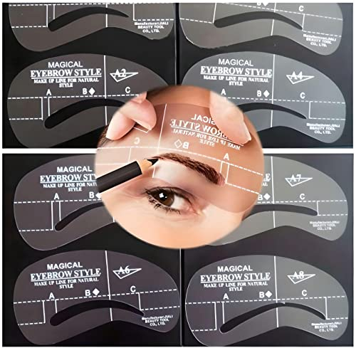 8 diversi stencil per sopracciglia per forme e infoltimento perfetti, posizionamento, trucco e styling