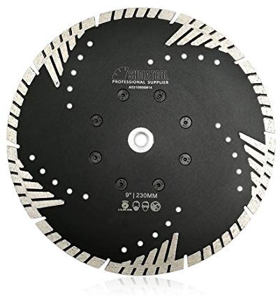 SHDIATOOL Diamant-Trennscheibe 230mm x M14 mit Turbo schrägen Schutzzähnen für Beton Backstein Fliese Granit Marmor Mauerwerk