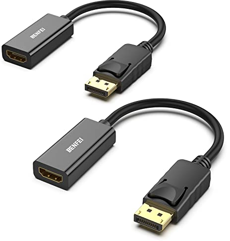 BENFEI 2 adattatori DisplayPort a HDMI 4K unidirezionali DisplayPort DP Computor a HDMI Monitor Adattatore di connessione compatibile con computer portatile, PC, monitor TV proiettore