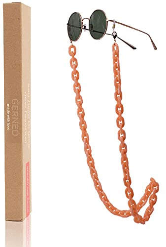 GERNEO® - Puglia – Maskenhalter & Brillenkette Gold aus Acryl - korrosionsbeständig – einzigartig hochwertige Brillen Kette & Brillenband für Sonnenbrille & Lesebrille - Brillenkette mit Karabiner