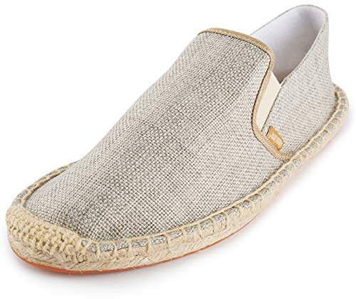 Alexis Leroy Espadrilles Herren Slip On Casual Leichte Einfarbig Espadryle Beige 43 EU