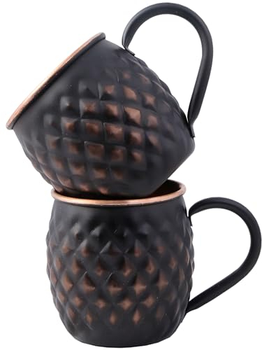 Staglife Moscow Mule Tassen aus reinem Kupfer, für Geschenke zum Jahrestag, echte Kupferbecher, handgefertigt, ungefüttert, solide, 473 ml, 2 Stück