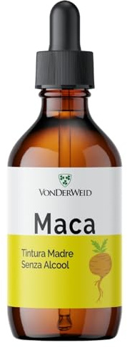 Vonderweid - Maca Tintura Madre Analcolica | Maca Peruviana in Gocce | Integratore Maca | Estrazione ad Ultrasuoni | Vegano, Alcool Free | 100 ml