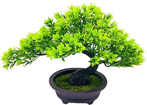 Konstgjort Bonsai-träd - Konstgjord växt i kruka Konstgjorda växter Mini plastväxter, japansk tall Bonsai Juniper Fake Plants Dekorativa konstgjorda träd för hemmakontor sovrum vardagsrumsinredning