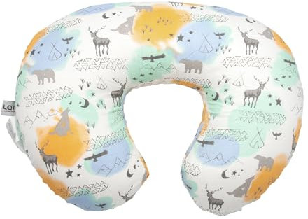Nursing Pillow with Pillowcase 100% Cotton Multifunctional Maternity Pillow Women Pregnancy Pillows Sleeping Washable Breastfeeding Pillows for Bottle Breast Feeding Infant Support (Graffiti Animals)