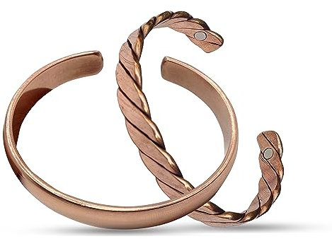 Wonder Care Reines Kupferarmband für Herren und Damen, Kada Kupferarmband für Herren, Kupferband mit Samtbeutel und Geschenkbox, Adjustable ( Various Sizes ), Kupfer, ohne Stein