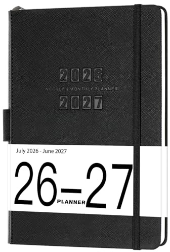 Artfan Academic Diary 2026-2027 - Diary 2026-2027 from July 2026 to June 2027, A5 Diary Week to View, Weekly Planner with Leather Cover, Pen Loop, Inner Pocket