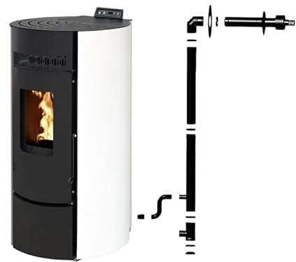 Pack Poêle à granules Interstoves LEANDRO 9 Etanche + Kit Conduit Ventouse (sortie façade) -