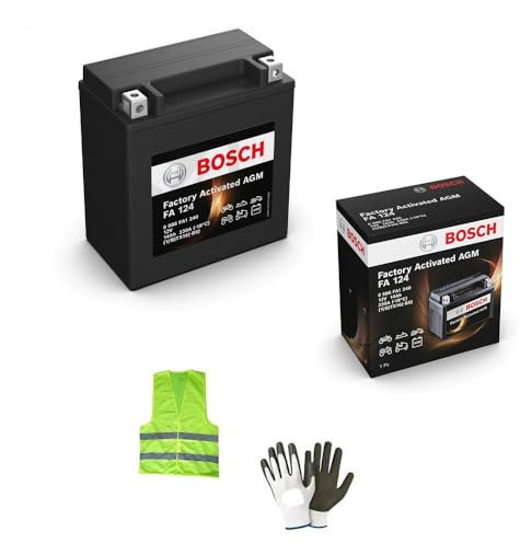 Kompatibel mit Triumph Tiger XC/XCX/XCA 800 für das Jahr 2015 bis 2016 Akku Bosch FA124 YTX16-BS aus Gel SLA für die Verwendung von aktiven AGM-Batterien 14 Ah Ampere 12 Volt 150 x 87 x 161 mm