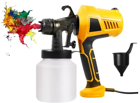 Bewinner 800 Ml Elektrisches Farbsprühsystem für Zäune und Schuppen, 500 W Terrassen Sprühpistole, Gartenzaun Farbkessel Set für Unkrautvernichter, Möbel, Schränke, Zäune