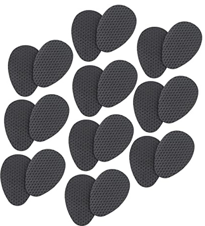 Adesivi Antiscivolo per Scarpe Tacchi Alto 10 Paia Nero | Vinile e Resina, Riduzione Rumore, Formato 95×63mm, Protezione Suola Autoadesiva