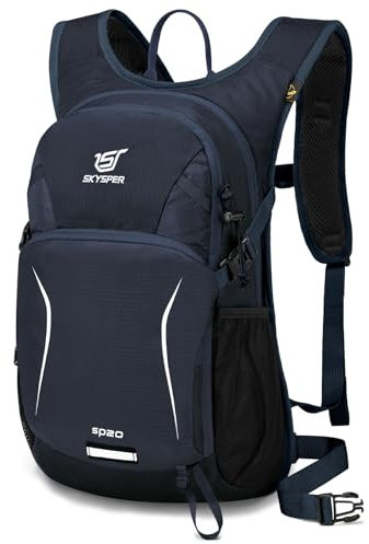 SKYSPER Hiking Backpack Small 20L Travel Rucksack Lightweight Daypack Unisex Pack for Women Men (Navyblue)