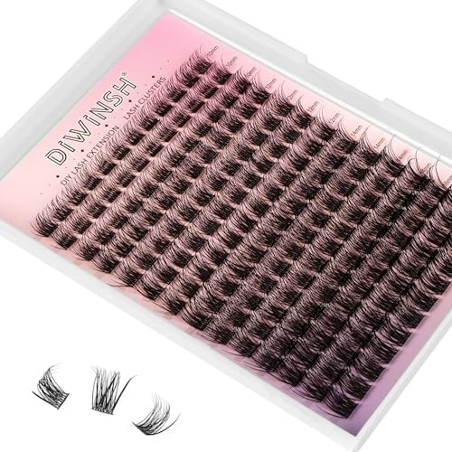 DIWINSH Volume Wimpern Cluster 168Pcs 10-16mm Natürliches Wimpern Extension | D Curl Wimperncluster, Wispy Lash Clusters, Individuelle Wimpernverlängerung, zu Hause DIY Wimpernbüschel für Anfänger