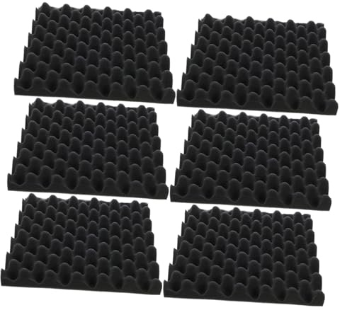 SECFOU 12pcs Self-adhesive Acoustic Panels, High-density Soundproof Cotton Egg Crate Tiles for Walls and Floors, Easy Install for Home Renovation Projects