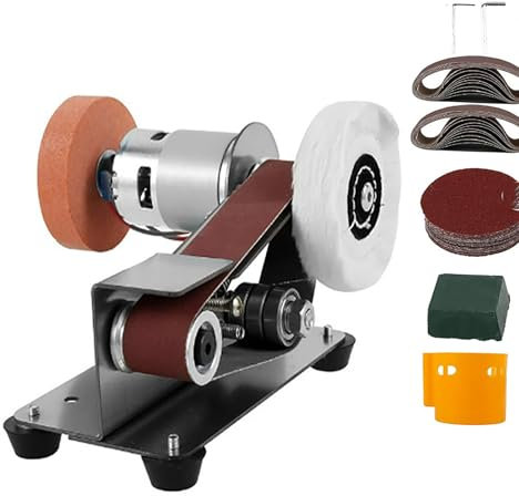 Lijadora De Banda Eléctrica, Lijadora De Banda Pequeña 20 Bandas, Interruptor De 3 Velocidades/ajuste Velocidad De 7 Velocidades/4000-9000 Rpm/min/reversible/tamaño De La Banda Lijado: 330*30 Mm