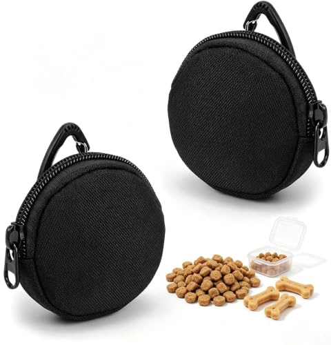 LNSYSNS 2 Stück Leckerlitasche mit Clip, Futterbeutel Hundetraining 7,6 cm | Strapazierfähiger Oxford-Stoff, 7,6 cm – für Leckerlis, Schlüssel, Kopfhörer. Clip zur Gürtelbefestigung
