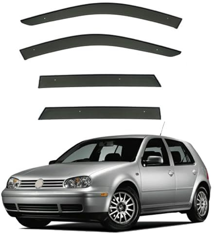 SXXTS Windabweiser für VW Golf 4 MK4 1998-2003, Luftabweiser Wasserdicht Dauerhaft Regenabweiser Set Seitenfensterabweiser Auto Zubehör