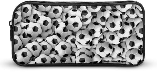 JiuPopular Federmäppchen, Fußball-Schreibwaren-Tasche als Federmäppchen für Büro und Schule, Business-Reisetasche oder kleine Werkzeugbox, Make-up-Tasche für Mädchen