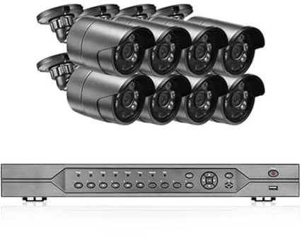 Set di telecamere IP HD 4K da 16 canali H.265 8MP NVR Kit di videosorveglianza for Esterni con rilevamento del Volto, Visione Notturna a Colori, Telecamera CCTV for la casa(None,8PCS Cameras)