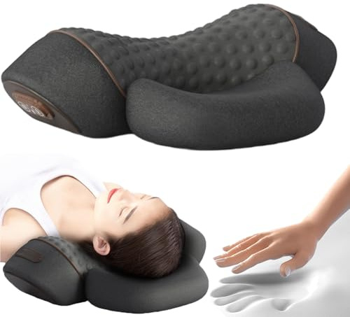 Masseur Cervical, Original Masseur Cervical 3en1, Es éPaules Et Le Dos, Massage Sans Fil Pour La Nuque Et Les éPaules, Masseur Dos et Cervicales avec Traction (Noir)