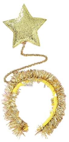Dcaknri Diadema Con Forma De Estrella Oropel Lentejuelas Diadema Encantadora Para Cabello Actuaciones Navideñas Tocado Festival Regalos Pareja Niño Lavado Diademas Mujeres Niñas